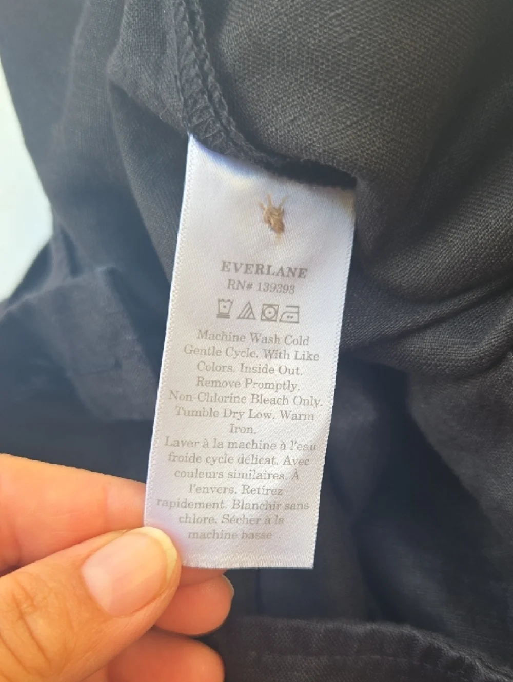 Everlane black 100% linen jumpsuit